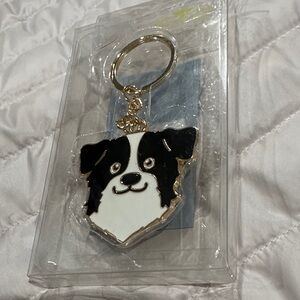 Charming Black and White Dog Keychain